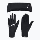 Women's armband + gloves set Nike Essential Running black/black/silver