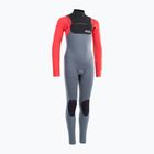 Children's swimming wetsuit ION Capture 5/4 Front Zip steel blue/red