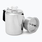 GSI Outdoors Glacier Stainless 3 Cup Perc W/Silicone Handle polished hiking cafe