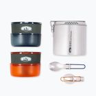 GSI Outdoors Glacier Dualist brushed stainless steel hiking cookware set