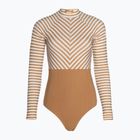 Women's one-piece swimsuit Rip Curl Premium Surf LS Surf light brown