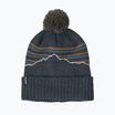 Patagonia Powder Town Beanie fitz roy stripe knit/smolder blue