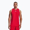 Under Armour Baseline Cotton Tank red/white/white men's basketball jersey