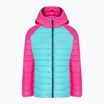 Columbia Powder Lite Hooded children's down jacket geyser/pink ice