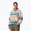 Columbia Helvetia II Printed Cropped Half Snap river blue/rogue walleye women's fleece sweatshirt
