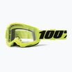 100% Strata 2 fluo yellow/clear cycling goggles