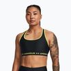 Under Armour Crossback Mid black/lime yellow fitness bra