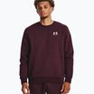 Men's Under Armour Essential Fleece Crew sweatshirt dark maroon/white