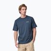 Men's Patagonia P-6 Logo Responsibili-Tee utility blue trekking t-shirt