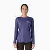 Women's Patagonia Cap Cool Merino Blend Graphic imagine moon longsleeve: solstice purple