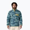 Men's Patagonia LW Synch Snap-T P/O quilty fitz/wetland blue trekking sweatshirt