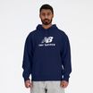 Men's New Balance Stacked Logo French Terry Hoodie navy