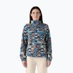 Patagonia women's trekking sweatshirt LW Synch Snap-T P/O swallowtail geo/still blue