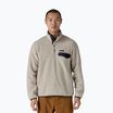 Men's Patagonia LW Synch Snap-T P/O oatmeal heather w/smolder blue trekking sweatshirt
