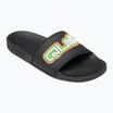 Quiksilver men's Rivi Wordmark Slide II black rasta flip-flops