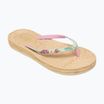 ROXY South Beach III green/pink women's flip flops