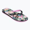 ROXY Tahiti VII children's flip flops black/pink stencil