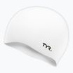 Children's swimming cap TYR Wrinkle-Free Silicone white