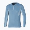 Men's running longsleeve Mizuno Dryaeroflow Half Zip parisian blue