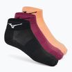 Mizuno Training Mid socks 3 pairs black/apricot ice/violet quatz