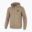 Men's Pitbull Small Logo Hooded Zip pale sand sweatshirt