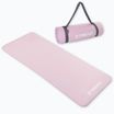 TREXO NBR 15 mm exercise mat with strap pink