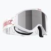 Children's ski goggles Bliz Liner Jr white pink logo/pink&silver mirror