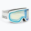 Giro Cruz white wordmark/ yellow boost ski goggles