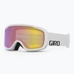 Giro Cruz white wordmark/ yellow boost ski goggles