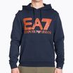 Men's EA7 Emporio Armani Train Logo Series Oversize Logo Hoodie Coft navy blue