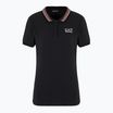 Women's EA7 Emporio Armani Golf Pro Polo Damier black shirt