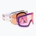 Women's ski goggles Giro Ella white lx stripe/rose gold/infrared