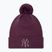 Women's New Era Metallic Bobble Knit Beanie New York Yankees dark purple