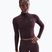 Women's Nike One Fitted Longsleeve Dri-Fit 1/4 Zip Mid Layer burgundy crush/white