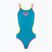Women's one-piece swimsuit arena One Double Cross Back One Piece turquoise/fluo pink/soft green