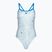 Women's one-piece swimsuit arena Fireflow Challenge back blue river/white multi