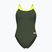 Women's one-piece swimsuit arena Lace Back Solid dark sage/artic lime