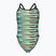 Women's one-piece swimsuit arena Racing Stripe Xcriss Cross black multi/black
