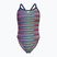 Women's one-piece swimsuit arena Racing Stripe Xcriss Cross navy multi/navy