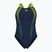 Women's one-piece swimsuit arena Blast V Back navy/artic lime