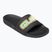 Quiksilver men's Rivi Wordmark Slide II black rasta flip-flops