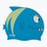 Fashy 3048 Printed blue/light blue children's swimming cap