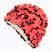 Women's swim cap Fashy Flowers red / black