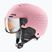 Children's ski helmet UVEX Rocket Visor Jr pink confetti matt/mirror silver/lasergold lite