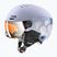 Children's ski helmet UVEX Rocket Visor Jr cool lavender abstract matt/mirrorsilver/lasergold