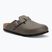 BIRKENSTOCK flip-flops Boston NL Narrow smooth leather concrete gray
