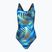 Speedo Printed Medalist women's one-piece swimsuit black/blue