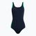 Speedo Boom Logo Splice Muscleback women's one-piece swimsuit navy blue-green 68-12900