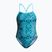Women's one-piece swimsuit ZONE3 Strap Back teal tie dye