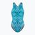 Women's one-piece swimsuit ZONE3 Classic teal tie-dye